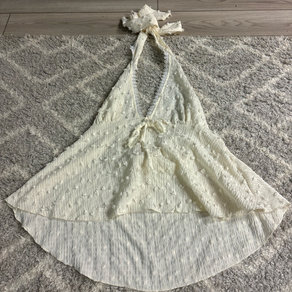 Elegant Cream Halter Top